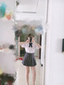 欧贝汐半身裙女百褶裙春夏春秋冬季裙子A字半裙学生j格裙学院风女装短裙 灰色 M 实拍图
