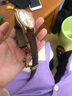 智盛手表带男真皮智盛表带适用天梭表带浪琴表带卡西欧天王dw阿玛尼飞亚达欧米茄依波路精工男女士配件 玫金蝴蝶扣-棕皮棕线 21mm 实拍图