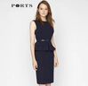 PORTS宝姿春夏款女装修身连衣裙优雅无袖包臀职业连衣裙 丈青-1 M (6) 实拍图