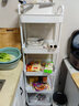 乐活时光厨房落地置物架多层移动小推车置物架蔬菜收纳家用零食架储物架 5层时尚白【豪华款】 实拍图
