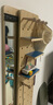 汇优隆实木洞洞板镜子一体推拉挂衣架入户玄关置物家用全身镜试衣穿衣镜 浅胡桃 宽30高120cm 实木材质 窄 实拍图