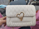 曼兹威新款包包女包小香风菱格链条包时尚百搭单肩斜挎包休闲小方包潮 米白色 实拍图