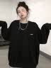 李宁卫衣男女同款2026春秋新款宽松情侣外套女士长袖连帽休闲运动上衣 标准黑（常规款-店长推荐） M 实拍图