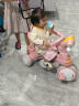 喜来图儿童三轮车1-6岁婴幼儿推车脚踏车小孩童车宝宝手推车轻便遛娃车 粉色【篷子】护栏靠背+推杆音乐 实拍图
