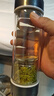 茶之恋青春版茶水分离泡茶杯双层男女士玻璃清新ins便携透明水杯 午夜黑 实拍图