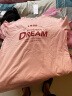伊芙丽设计感小众短袖女2022年夏季新款粉色ins体恤上衣正肩T恤女库存低 粉色  160/84A/M 实拍图