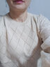 欧洛黛针织衫女春秋装女新款小镂空蕾丝拼接针织薄款毛衣宽松打底衫上衣 卡其色 L 实拍图