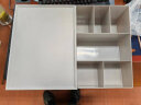 傲家办公室桌面收纳盒塑料抽屉式置物架书桌办公用品A4纸文具文件整理 灰色 实拍图