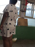 澳琪兰（AOQILAN）睡衣女士夏季薄款两件套短袖纯棉家居服夏天波点宽松大码胖MM套装 9066白色 女士XXL 实拍图
