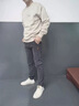 NASA BASE休闲裤男士春秋款松紧腰弹力2024新款爆款直筒牛仔长裤子男款冬季 139灰色 32 （125-150斤） 实拍图
