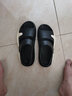 AIZUNSHI凉鞋男2025春夏季外穿沙滩鞋男踩屎感拖鞋男休闲运动开车凉拖鞋男 黑白 45 (275mm) （44-45） 实拍图