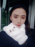 金典之旅手套冬季女卡通韩版翻盖半指露指两用可爱毛绒加绒加厚学生写字 白色 晒单实拍图