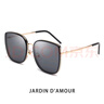 Jardin d'amour太阳镜墨镜男女款时尚大脸防紫外线司机开车遮阳镜JA8621黑金 实拍图