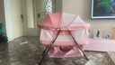 看宝贝（lookbaby）婴儿床多功能床折叠婴儿床免安装 粉色+床垫+蚊账+储物筐 实拍图