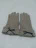 MISMEMO 女士触屏羊毛手套秋冬季加绒加厚简约蝴蝶结纯色保暖薄款时尚韩版开车骑车学生手套分指五指 升级版 卡其色（加绒） 实拍图