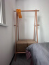 L&S 衣架落地实木卧室挂衣架衣帽架子简约现代带挂钩鞋架置物架MJ16 【榉木款】原木色 80厘米 实拍图