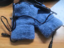 电加热手套可调温充电器移动电源加热冬季毛线保暖手套可拆洗 灰色带指盖 可调温加热手套 实拍图