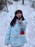恋的棉服外套秋冬款女学生2023冬季高中初中女生棉衣冬天衣服新款棉袄 韩版加厚蓝色 均码（可备注码数） 实拍图