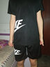 欧联霸运动套装短袖男夏季跑步服休闲两件套速干衣T恤五分裤足球训练服 黑色 L（建议100-120斤） 实拍图