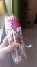 潮流个性塑料吸管杯学生运动水壶健身杯吸水杯便携防漏杯随手杯 标配600ml玫红色+提绳【手感厚实】 实拍图
