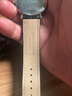 istrap真皮表带男女士牛皮表链适用天梭力洛克1853浪琴天王dw精工西铁城卡西欧海鸥飞亚达阿玛尼手表带 黑色米白线丨银色针扣 19mm 实拍图