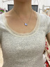 UR秋季新款女装少女感蕾丝花边显瘦正肩短袖T恤UYY440030 花灰 S 实拍图