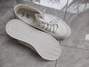 ShanBu帆布鞋男系带春秋低帮透气百搭韩版板鞋平跟开车休闲简约小白鞋男 白色 39 码 实拍图