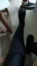 欧密坊过膝长筒靴女2025新款秋冬季厚底高跟防臭瘦瘦靴弹力包腿显瘦袜靴 黑色加绒 36 实拍图