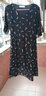莎妮朵罗大码女装夏装胖妹妹胖人显瘦款遮肚子碎花雪纺新款连衣裙14986 黑色 4XL 建议170-180斤穿着 实拍图