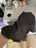 无印良品 MUJI 女式 弹力罗纹编织 半高领长袖T恤 BBM02A1A 打底衫 炭灰色 M 实拍图