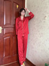 浪莎本命年情侣睡衣女春秋季冰丝马年红色男士新年结婚礼物家居服套装 爱心红/双长款（礼盒装） L 女单套【建议体重100-120斤】 实拍图