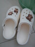 细细条 软萌可爱小熊洞洞鞋女夏学生外穿防滑防臭eva凉拖鞋护士鞋 奶油白 36-37 实拍图