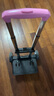 中小学生书包拉杆架通用男女爬楼梯可折叠三六轮静音手拉拖车架子 粉色静音大轮（带护边）可爬楼 升级高脚版(送防雨罩+挂扣+绑带) 实拍图