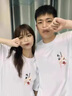 love legend情侣装夏天季短袖t恤新款宽松潮流一男一女学生上衣套装班服定制 胸前小图 白色 XL 男+女M 实拍图