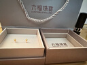 六福珠宝福满传家系列足金简约小圆珠黄金耳钉耳饰一对 计价 L07TBGE0006A 0.95克(含工费210元) 小版配硅胶耳堵 实拍图