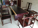 优品元素实木茶桌椅组合新中式大板茶台桌禅意功夫泡茶桌椅办公室喝茶桌子 组合六:240桌+1主+5客+1边几 组装 实拍图