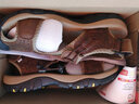 金盾骆驼男鞋凉鞋男户外真皮休闲沙滩鞋男士夏季防水防滑包头层牛皮男凉鞋 7236暗棕 43 实拍图