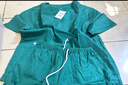 瀚会纯棉洗手衣女衣服刷手服长袖男医生洗手服口腔手术工作服短袖牙科 男款绿色短袖【京仓发】 L （女135斤内，男165斤内） 实拍图