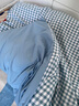 南极人（Nanjiren） 新疆棉花被加厚保暖被芯被子冬棉被冬季单人可拆冬被全套 天蓝小格【新疆棉花填充】 150x200cm重约8斤 实拍图