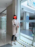 HOUQIYE毛呢大衣男春秋新款网红呢大衣男女i love you刺绣韩版中长款呢子 F815灰色 尺码有备注体重，下单请拍正确尺码 实拍图