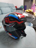 LS2新款摩托车头盔四分三盔电动助力车四季大尾翼大码男女半盔OF608 黑兰红幻影 XL(建议57-58CM) 实拍图