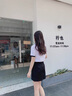 红蜻蜓含内衬防走光半身裙a字裙女西装短裙2025年夏季新款高腰裙子包臀 黑色 L 实拍图
