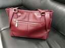 AP.DISHU女包新款轻奢品牌时尚单肩包头层牛皮休闲女士包通勤托特包大容量 暗红色 实拍图