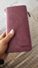 老人头女士钱包2025新款钱夹油蜡皮长款手机包复古百搭多卡位皮夹票夹 249J022L 4R紫色 实拍图