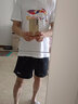李宁（LI-NING）运动套装男短袖裤子男夏季冰丝速干休闲男装户外跑步健身训练衣服 白/彩色LOGO【休闲套装】 L(175) 实拍图