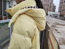 雅鹿品牌长款羽绒服女长过膝新款冬季加厚保暖时尚宽松鸭绒连帽外套 黄色 XL （推荐175-200斤） 实拍图