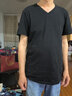 七匹狼t恤男短袖纯棉男士夏季半袖T恤运动休闲宽松v领全棉打底衣汗衫 V领2件(浅灰+黑色) 2XL (180) 推荐体重150-170斤 实拍图