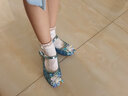 忆爱爱莎公主鞋女童水晶鞋儿童艾莎公主鞋子高跟鞋小女孩凉鞋表演鞋 蓝色水晶 32码 内长20CM 实拍图