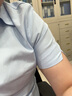 雀后衬衫女短袖职业白衬衣工作服工装气质正装夏装款 浅蓝色 XXL 实拍图