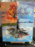 史历克 数字油画diy填色油画 树木的四季现代简约减压手工涂色画 FZ-801 40*50cm 彩布(要自己涂色) 实拍图